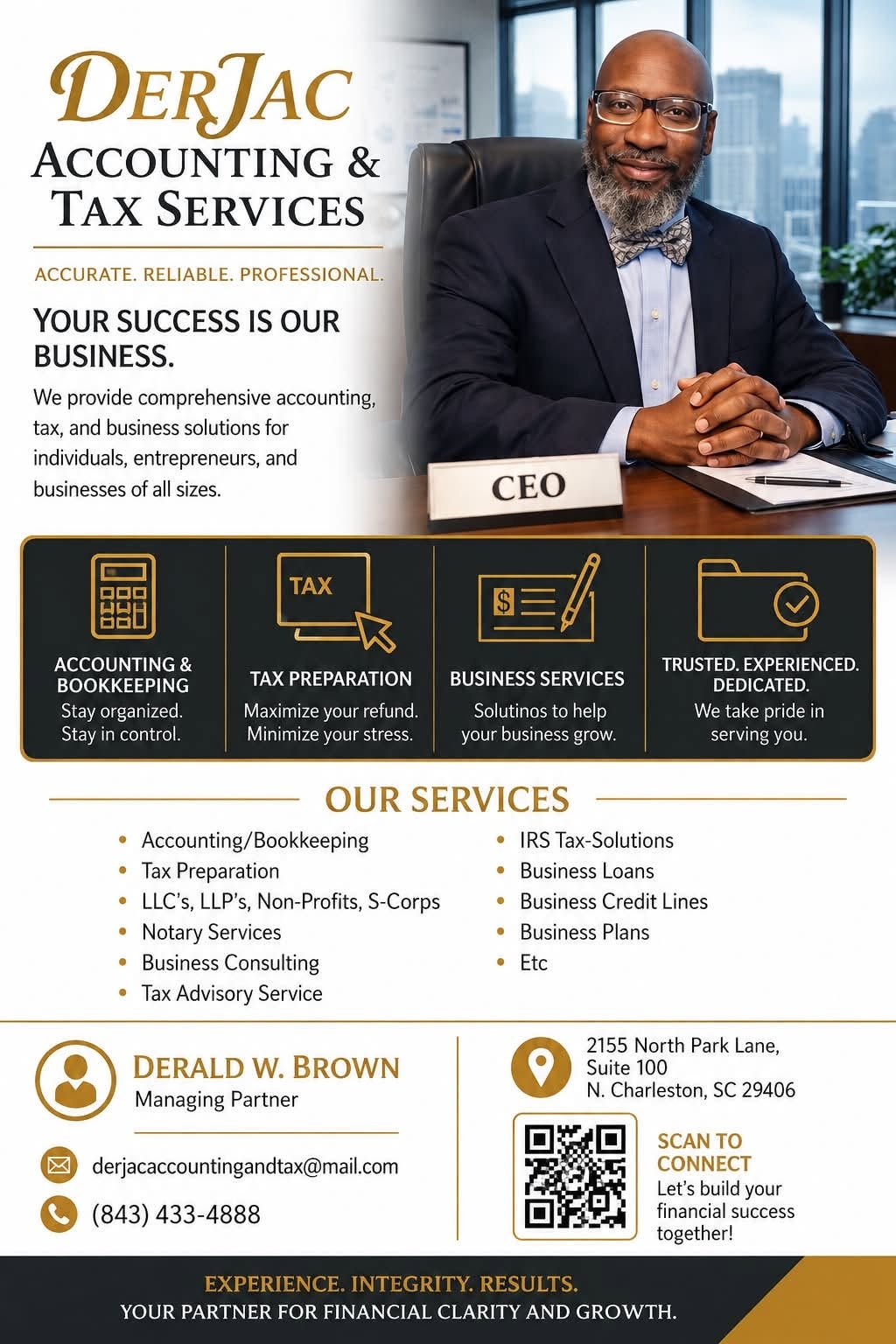Derald W. Brown, Managing Partner of Derjac Accounting & Tax